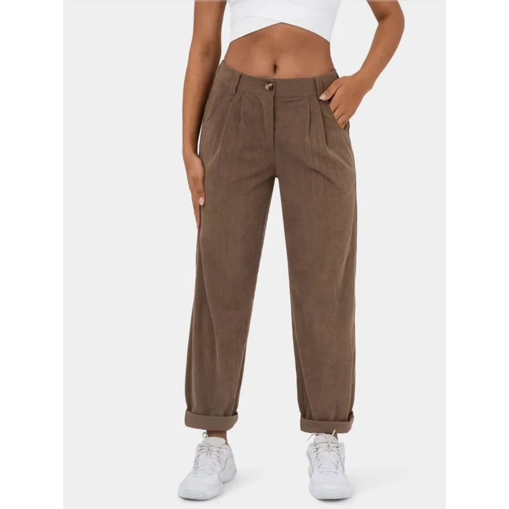 Halara Corduroy Casual Pants Cocoa Brown Size S - Picture 1 of 13